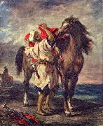 Eugene Delacroix Marokkaner beim Satteln seines Pferdes Spain oil painting artist